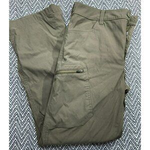 Eddie Bauer Men's Green Outdoor Hiking Pants 33x30 With Zip Pocket